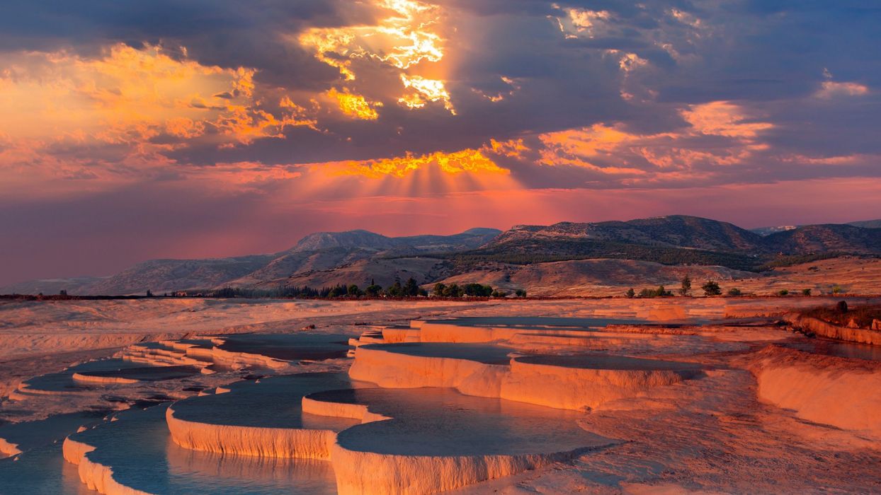 1244x700 Pamukkale tourism landscape beauty sunset is amazing turkey