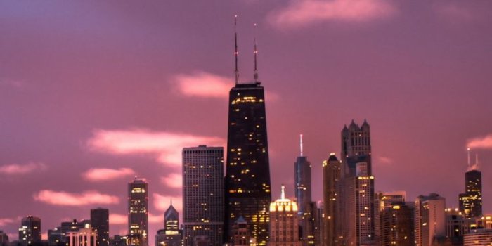 750x1334 Skyline, Reflection, Night, New York City, Chicago Wallpaper for