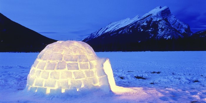 1920x1080 Alberta National Park, Lake, Igloo, Snow, Mountain, Banff, Canada