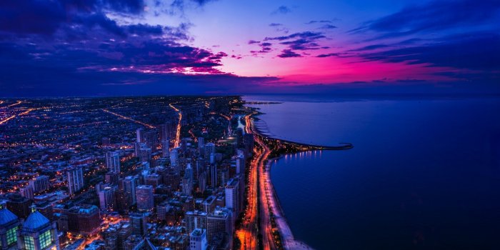 2880x1800 Sunset in Chicago Wallpaper ID:323