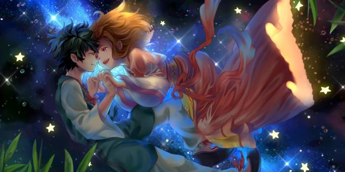 2560x1600 Wallpaper of Anime, Izuku Midoriya, Ochaco Uraraka, MHA background