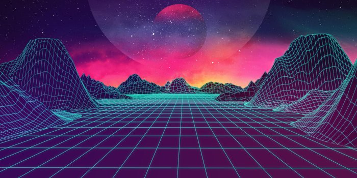 3401x2128 Digital Landscape wallpaper | 80's | Neon wallpaper, Landscape