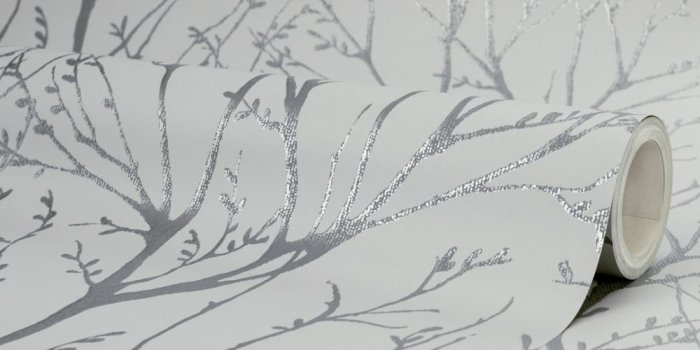 1000x1000 Shimmer Tree Wallpaper Soft Grey Silver