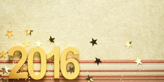 2560x1600 2016 New Year Golden Sign With Glitter And Stars Desktop Wallpaper