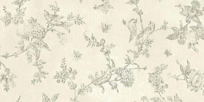 1000x1000 French Nightingale Cream Toile Wallpaper