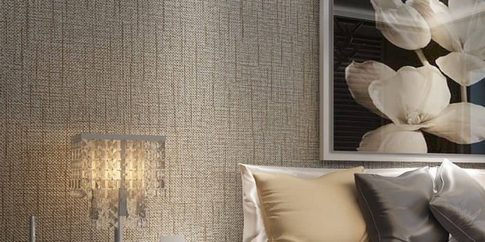 1024x1024 Bedroom With Modern Furniture And Textured Wallpaper - Awesome