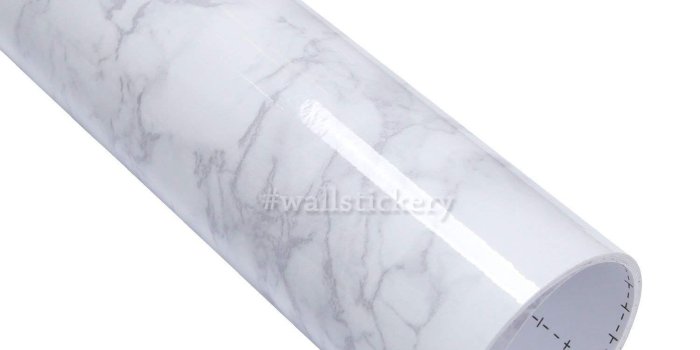 1500x1500 Wallstickery Marble Contact Paper for Counter top Faux White Gray Granite  Wallpaper Gloss self Adhesive Peel Stick Contact on Furniture Home Kitchen 