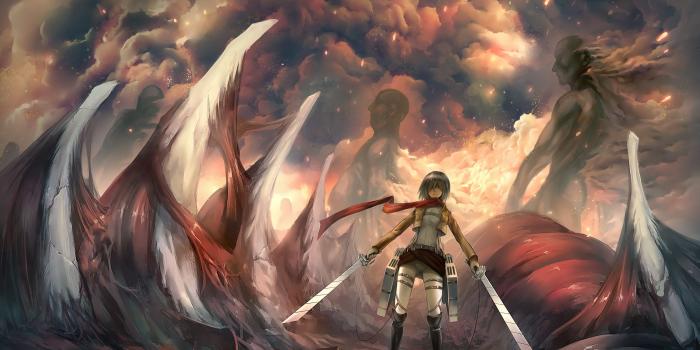 2560x1600 Animation & Drawn Wallpapers 079 Attack on Titan, Battle Angel Alita