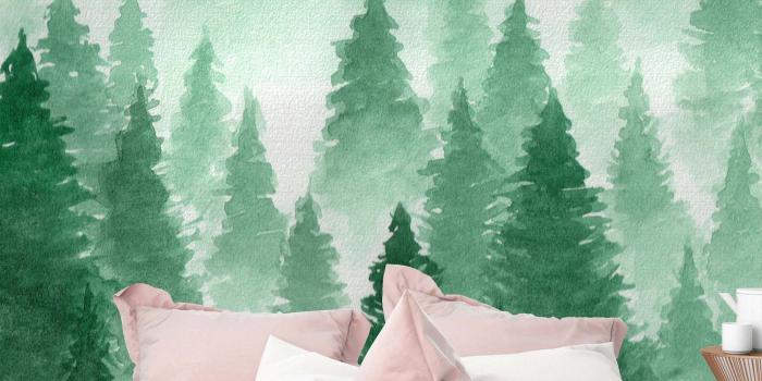 2000x3000 Removable Wallpaper Mural Peel & Stick Hand Drawn Landscape of Foggy