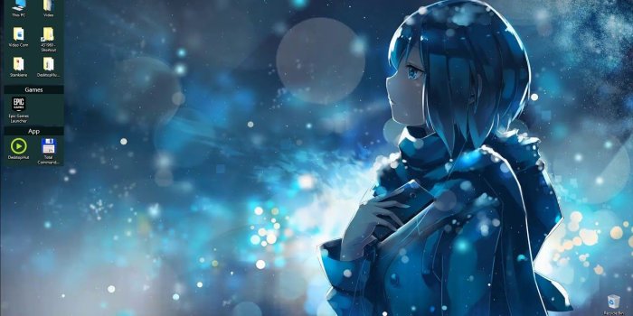 1280x720 DesktopHut - Winter Anime Girl Video HD Live Wallpaper