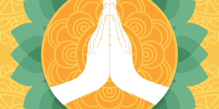 1500x1500 Buy Hand Drawn Namaste Golden Greeting Wallpaper Online in India at