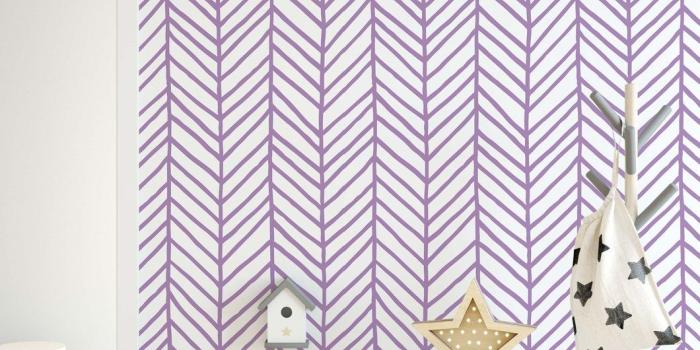 1060x1413 Self Adhesive Purple Hand Drawn Herringbone Removable Wallpaper