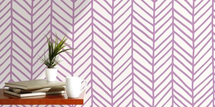 1060x797 Self Adhesive Purple Hand Drawn Herringbone Removable Wallpaper