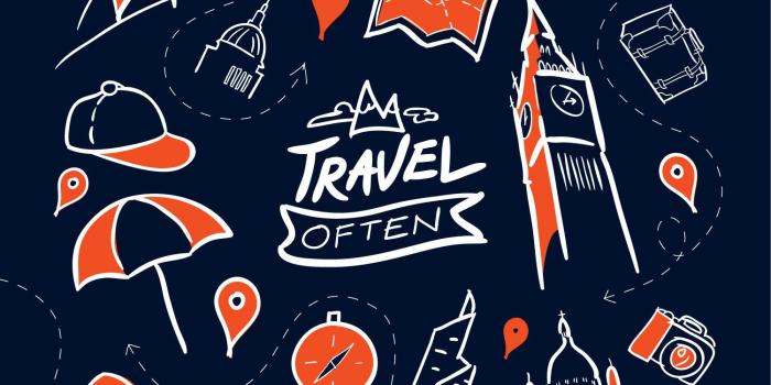 1501x1782 Hand-drawn travel wallpaper - Vector download
