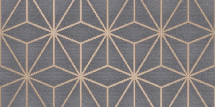 1000x1000 Pulse Star Charcoal & Copper Cube Geometric Wallpaper FD42350
