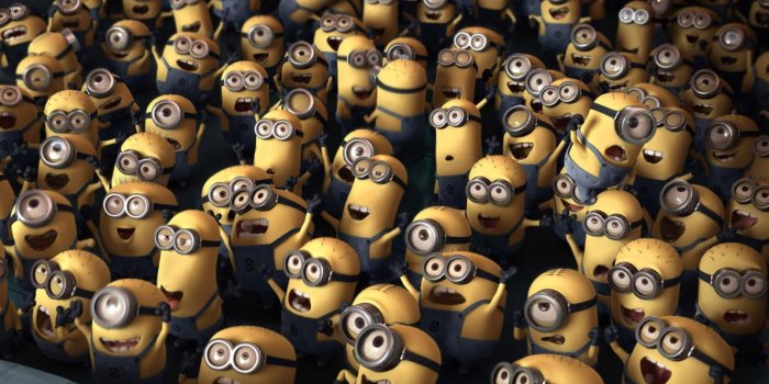 1920x1080 cartoons, movies, crowd, screenshots, Despicable Me, minions