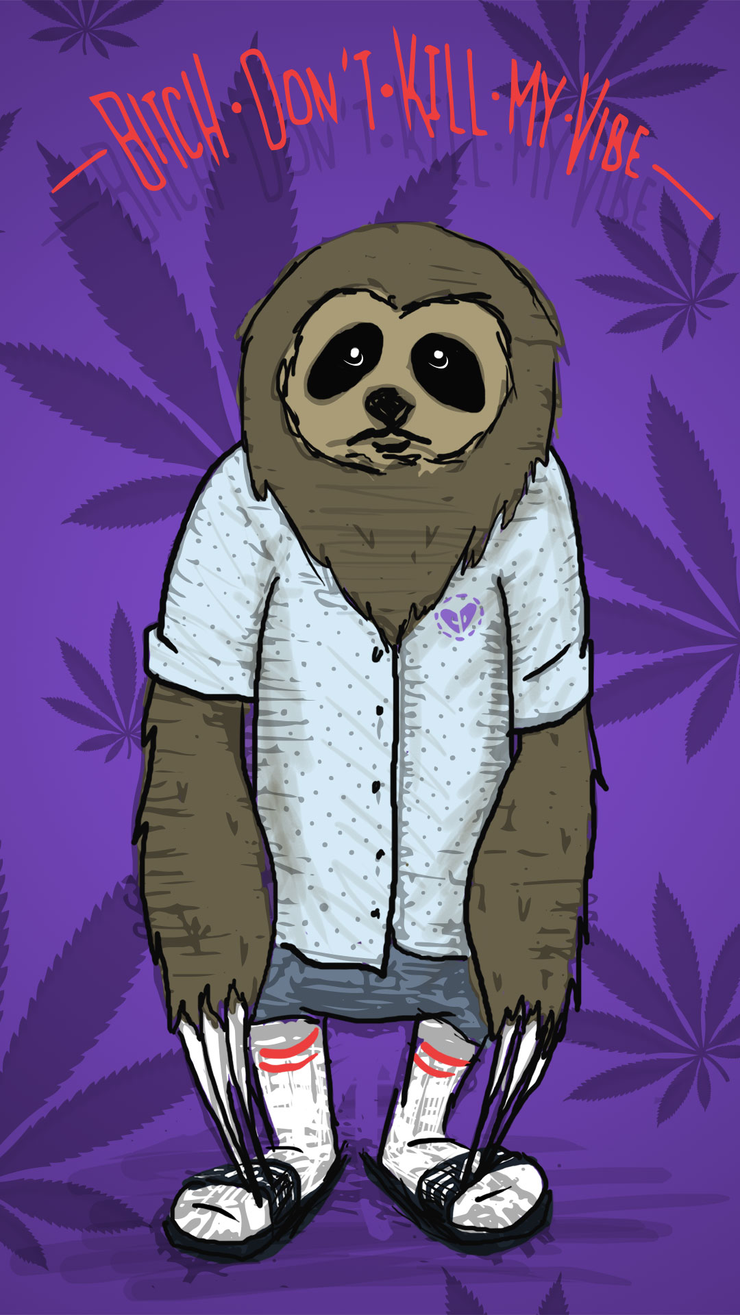 1080x1920 Stoner Sloth Mobile Wallpaper - Stoner Wallpaper Iphone X (#183487