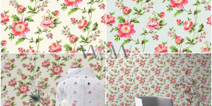 1600x1600 Details about RASCH SHABBY CHIC ROSE FLORAL WALLPAPER TEXTURED - WHITE  442205 & TEAL 442229