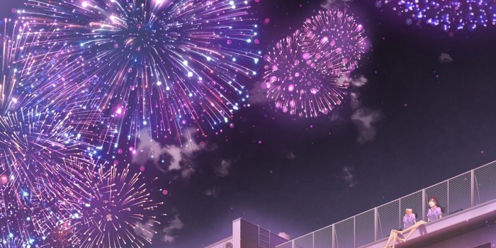 2880x1800 Download 2880x1800 Anime Girls, Fireworks, Festival, Night, Rooftop