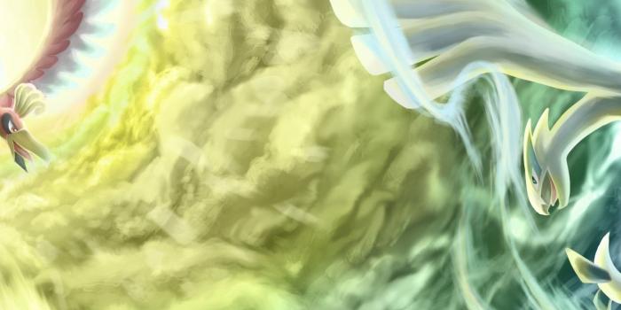 1536x2048 Download 1536x2048 Pokemon, Lugia, Ho-oh, Battle Wallpapers for