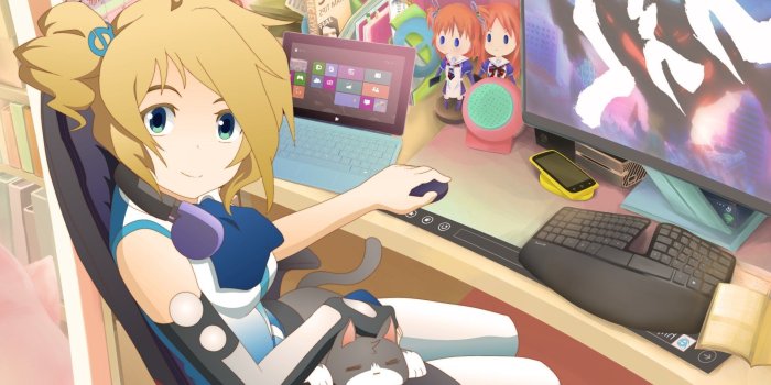 1920x1080 anime, Anime Girls, Internet Explorer, Aizawa Inori Wallpaper HD 4K