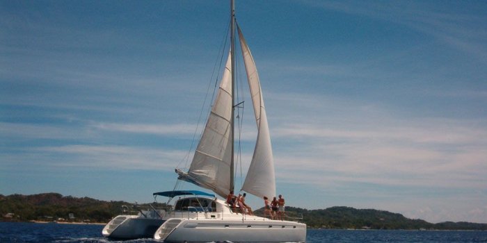 1024x768 Catamaran Wallpaper Background - Roatan Honduras