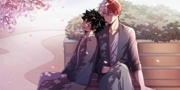 1332x850 Wallpaper anime, art, guys, Fanart, Boku no Hero Academy, Todoroki