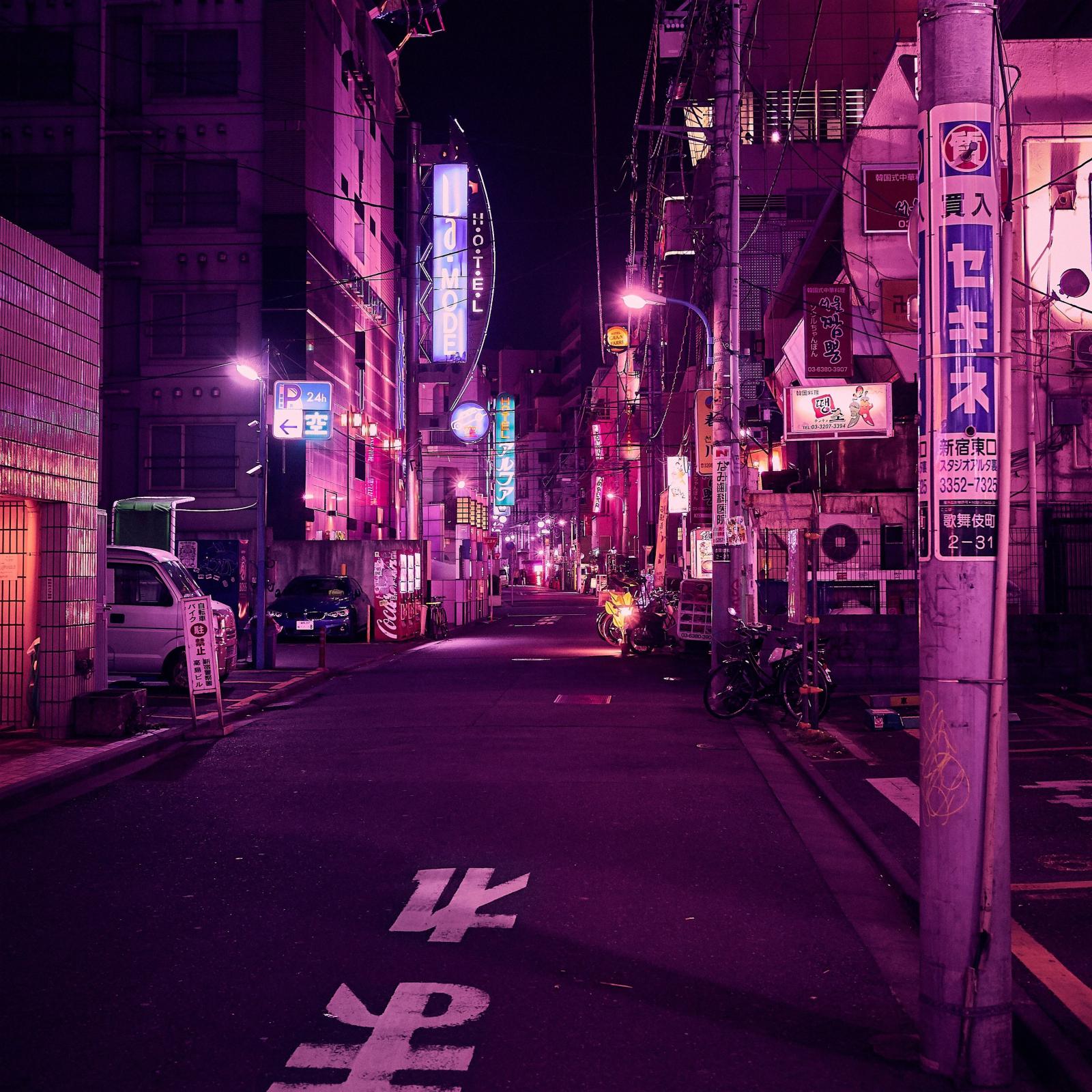 3415x3415 Download wallpaper 3415x3415 street, neon, night city, backlight