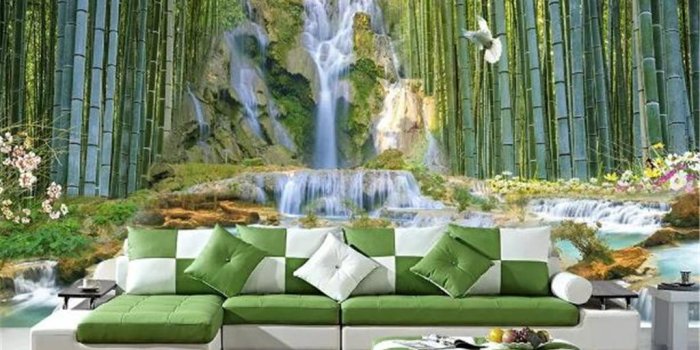 1024x835 Custom Photo Wallpaper 3d Bamboo Forest Waterfall Water Park 3d Scenery  Living Room Bedroom Background Wall Decoration Wallpaper