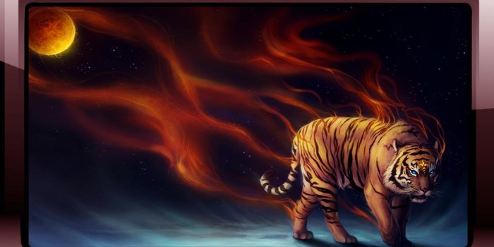 1280x720 Fire Tiger Wallpaper for Android - APK Download