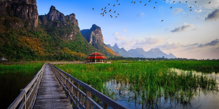 1920x1080 Lake bridge thailand wallpaper | 1920x1080 | #30687