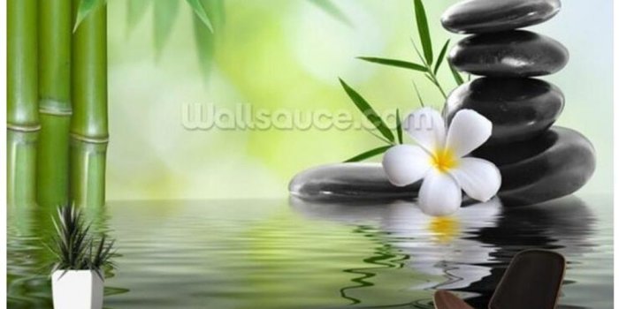 1000x800 US $15.9 47% OFF|Custom bamboo wallpaper, zen basalt stones,natural mural  for living room sofa TV wall decoration papel de parede-in Wallpapers from 
