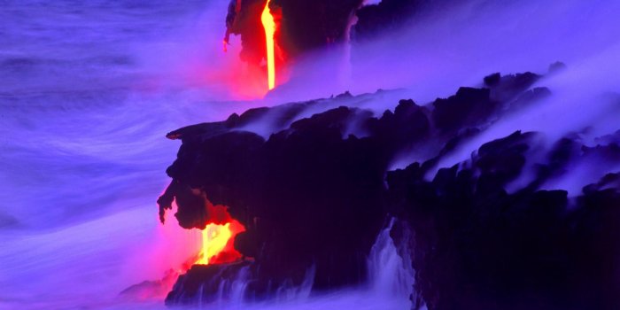 1920x1080 Ocean shore coast lava steam wallpaper | 1920x1080 | 30210 | WallpaperUP