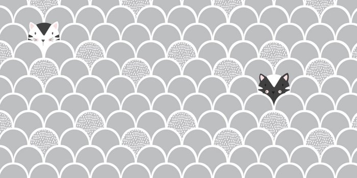 1650x1070 Kids Grey Pop Up Cats Wallpaper Mural - Murals Wallpaper