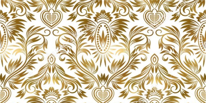 1001x1600 Golden White Vintage Seamless Pattern. Gold Royal Classic Baroque
