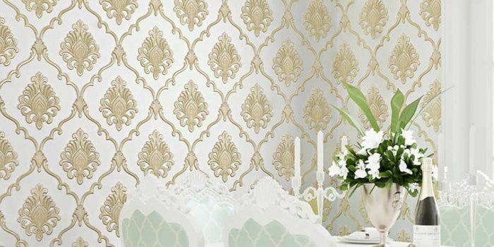 900x900 New European Vintage Luxury Texture Damask Wall paper Embossed Textured  Wallpaper Rolls Home Decoration