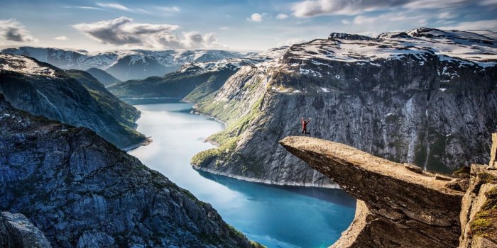 1680x1050 nature, Landscape, Mountain, Jumping, Norway Wallpapers HD / Desktop