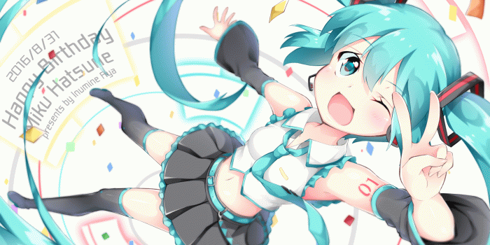 2560x1440 Download 2560x1440 Hatsune Miku, Peace Gesture, Smiling, Happy Face
