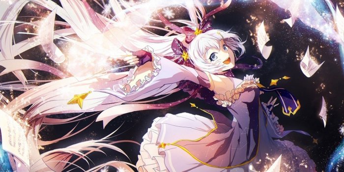 1440x900 Download 1440x900 Hatsune Miku, White Hair, Smiling, Dress, Vocaloid