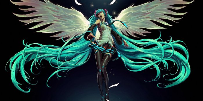 1920x1080 4535174 #anime girls, #wings, #anime, #headsets, #Hatsune Miku
