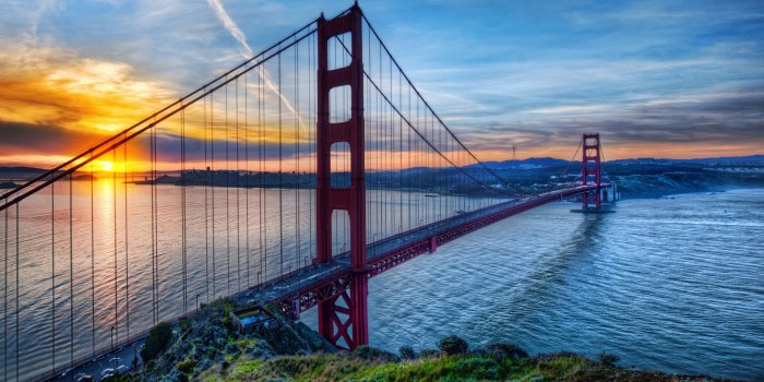 3840x2160 Golden Gate Bridge Sunset 4K Ultra HD Desktop Wallpaper