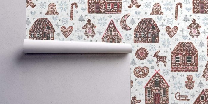 1024x1024 Gingerbread Wallpaper Sample Swatch - Christmas Cross Stitches