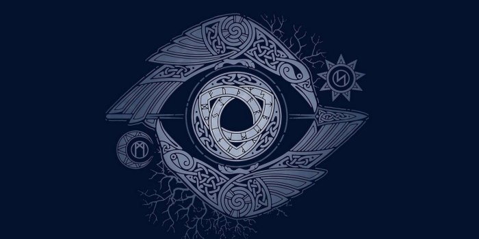 1332x850 Wallpaper Patterns, The dark background, Hugin and Munin, The Eye Of