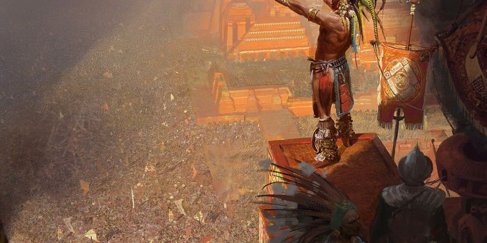 1332x850 Wallpaper art, painting, Pyramid, Aztec images for desktop, section