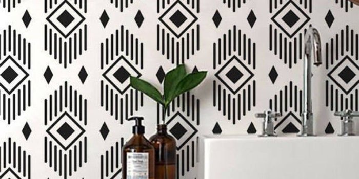 794x1059 Monochrome Aztec Wallpaper/ Black and White Removable Wallpaper/  Self-adhesive Wallpaper / Wall Covering - 131