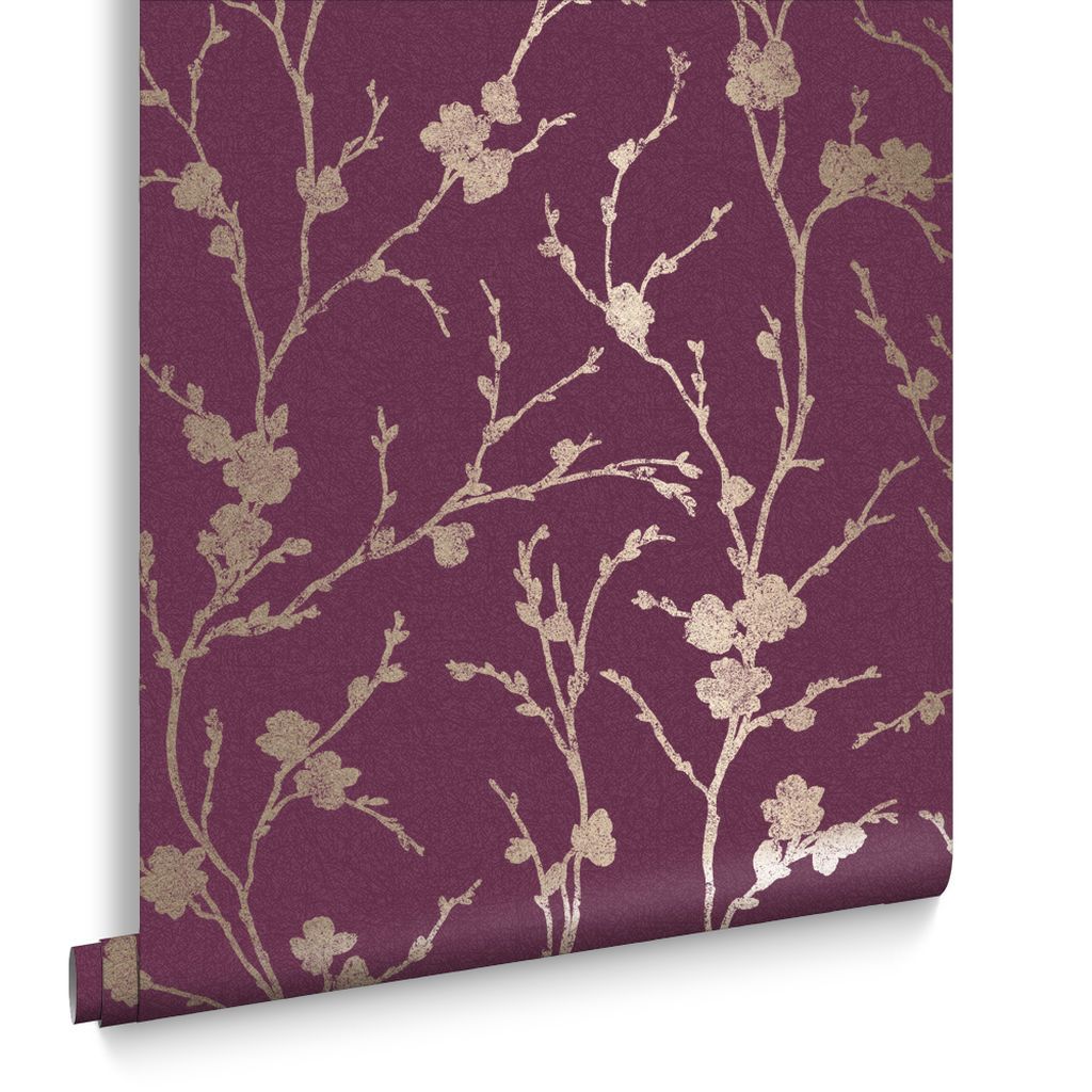 1024x1024 Meiying Mauve Wallpaper | Purple Wallpaper | Graham & Brown