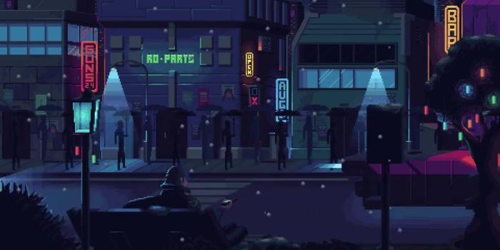1280x720 Wallpaper Engine - Pixel Street Night Animated Wallpaper