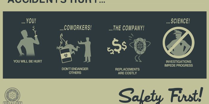 1920x1080 Aperture Funny Safety Sign HD Wallpaper | 1920x1080 | ID:55587