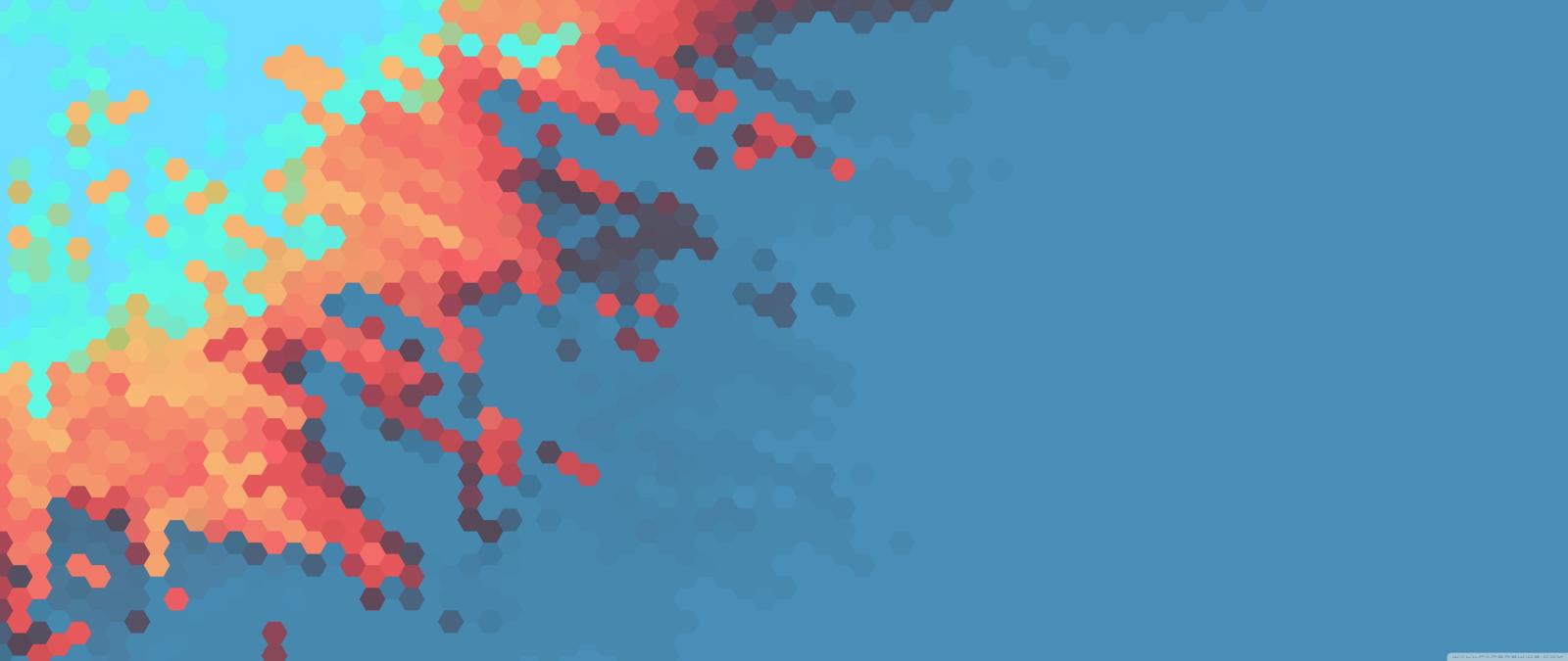 5120x2160 Hexagons Pixel Design ❤ 4K HD Desktop Wallpaper for • Wide & Ultra