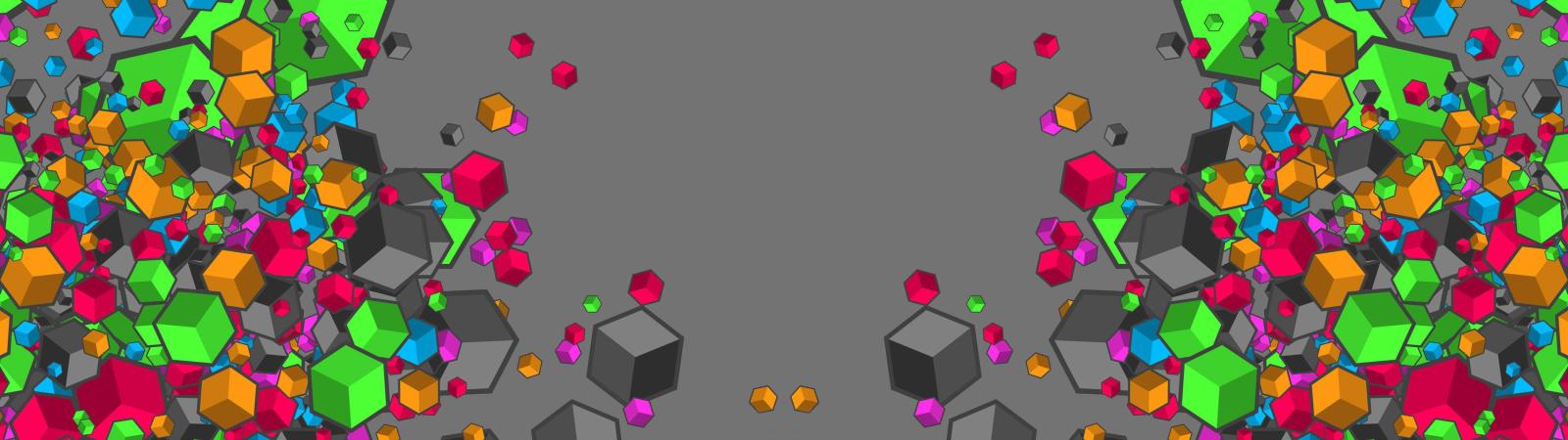 3840x1080 Flying cubes (split Screen) (3840 x 1080) : wallpaper